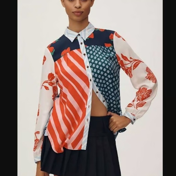 Maeve Anthropology Paz Button Down Blouse - Picture 4 of 5